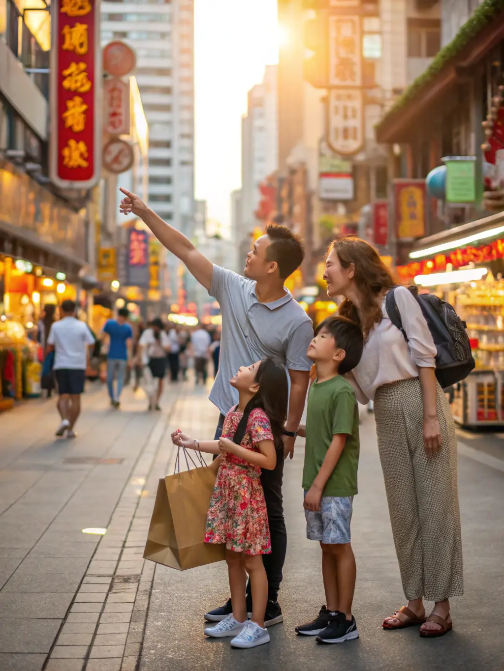 A photograph of a family happily exploring a new city abroad, symbolizing the lifestyle benefits of international residency.